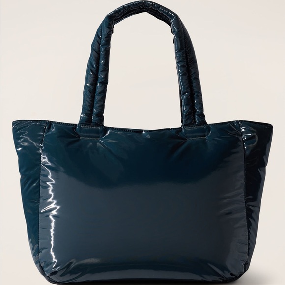 NWT Athleta All About Shine Puff Tote Bag Teal Cypress - Picture 3 of 13